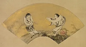 Hanshan and Shide (Kanzan and Jittoku) by Shikibu Terutada (Japanese, active mid-1500s)