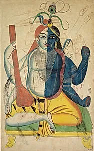 Hari-Hara (recto), from a Kalighat album by Unknown Artist