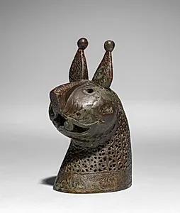 Head for a Feline Incense Burner by Unknown Artist
