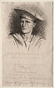 Head of a Young Man by Hubert von Herkomer (British, 1849–1914)