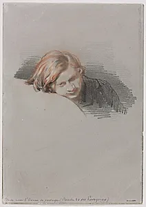 Head of a Young Man (Study for L'Oiseau de passage) by Paul Gavarni (French, 1804–1866)