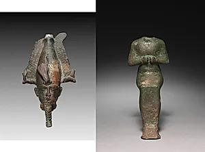 Head of Osiris and Statuette by Unknown Artist