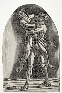 Hercules and Antaeus by Master of the Year 1515 (Italian)