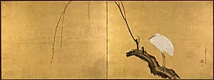 Heron on a Willow Branch by Maruyama Ōkyo (Japanese, 1733–1795)