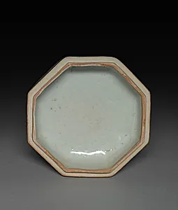 Hexagonal Covered Box with Lions in Relief: Qingbai Ware by Unknown Artist