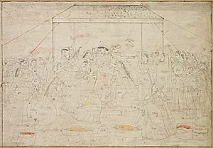 Hindu God Krishna Being Dressed in Women's Clothes for Spring Festival Holi by Unknown Artist