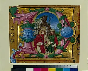 Historiated Initial (D) Excised from a Choir Book: Two Martyr Saints