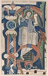 Historiated Initial (P) Excised from a Choral Book: St. Michael and the Dragon by Unknown Artist