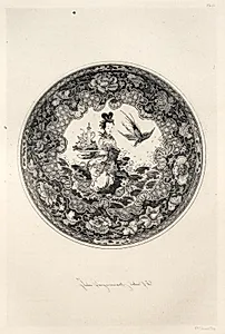 History of the Ceramic Art: A Descriptive and Philosophical Study of the Pottery of All Ages and All Nations: Asia Minor: Faience- Votice Lamp from a Mosque, XVth Century (Plate V) by Jules Jacquemart (French, 1837–1880)