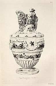History of the Ceramic Art: A Descriptive and Philosophical Study of the Pottery of All Ages and All Nations: Spain: Talavera de la Reyna- Faience- Ewer (Plate X) by Jules Jacquemart (French, 1837–1880)