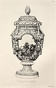 History of the Ceramic Art: A Descriptive and Philosophical Study of the Pottery of All Ages and All Nations: France: Sèvres- Soft Porcelain- Vase, Commemorative of the Battle of Fontenoy (Plate XI) by Jules Jacquemart (French, 1837–1880)