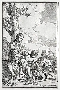 Holy Family with the Infant St. John by Giulio I Carpioni (Italian, 1611–1674)
