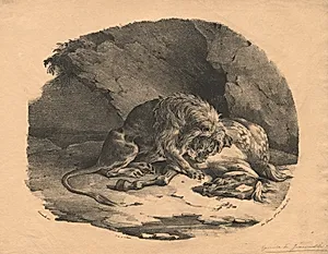Horse Devoured by a Lion by Théodore Géricault (French, 1791–1824)