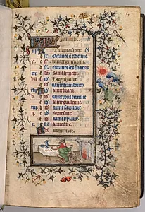 Hours of Charles the Noble, King of Navarre (1361-1425): fol. 1r, January by Master of the Brussels Initials and Associates (French)