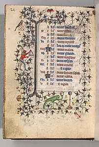 Hours of Charles the Noble, King of Navarre (1361-1425): fol. 10v, October by Master of the Brussels Initials and Associates (French)