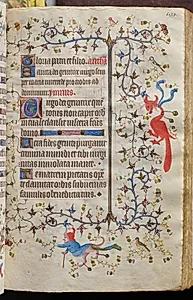 Hours of Charles the Noble, King of Navarre (1361-1425): fol. 100r, Text by Master of the Brussels Initials and Associates (French)