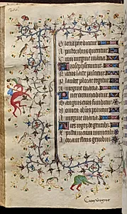 Hours of Charles the Noble, King of Navarre (1361-1425): fol. 103v, Text by Master of the Brussels Initials and Associates (French)