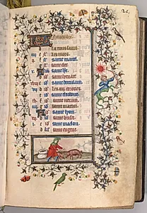 Hours of Charles the Noble, King of Navarre (1361-1425): fol. 11r, November by Master of the Brussels Initials and Associates (French)
