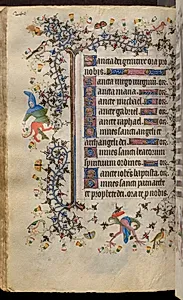 Hours of Charles the Noble, King of Navarre (1361-1425): fol. 120v, Text by Master of the Brussels Initials and Associates (French)