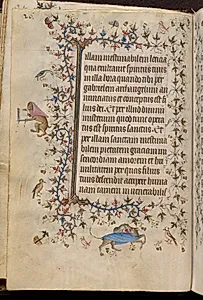 Hours of Charles the Noble, King of Navarre (1361-1425): fol. 13v, Text by Master of the Brussels Initials and Associates (French)