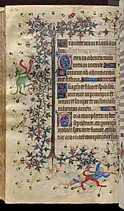 Hours of Charles the Noble, King of Navarre (1361-1425): fol. 135v, Text by Master of the Brussels Initials and Associates (French)