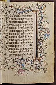 Hours of Charles the Noble, King of Navarre (1361-1425): fol. 14r, Text by Master of the Brussels Initials and Associates (French)