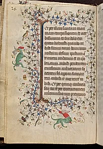 Hours of Charles the Noble, King of Navarre (1361-1425): fol. 14v, Text by Master of the Brussels Initials and Associates (French)