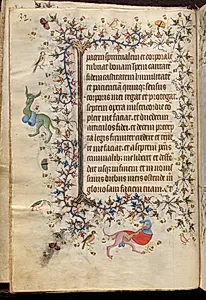 Hours of Charles the Noble, King of Navarre (1361-1425): fol. 16v, Text by Master of the Brussels Initials and Associates (French)