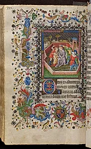 Hours of Charles the Noble, King of Navarre (1361-1425): fol. 161v, Mocking of Christ by Master of the Brussels Initials and Associates (French)