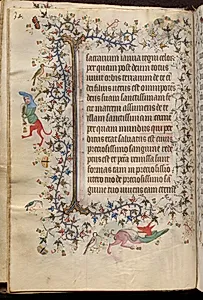 Hours of Charles the Noble, King of Navarre (1361-1425): fol. 17v, Text by Master of the Brussels Initials and Associates (French)