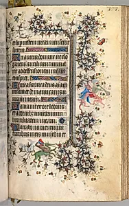 Hours of Charles the Noble, King of Navarre (1361-1425): fol. 182r, Text by Master of the Brussels Initials and Associates (French)