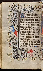 Hours of Charles the Noble, King of Navarre (1361-1425): fol. 184v, Text by Master of the Brussels Initials and Associates (French)