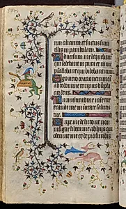 Hours of Charles the Noble, King of Navarre (1361-1425): fol. 187v, Text by Master of the Brussels Initials and Associates (French)