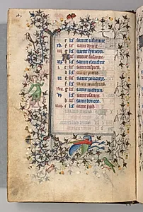 Hours of Charles the Noble, King of Navarre (1361-1425): fol. 2v, February by Master of the Brussels Initials and Associates (French)