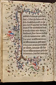 Hours of Charles the Noble, King of Navarre (1361-1425): fol. 21v, Text by Master of the Brussels Initials and Associates (French)