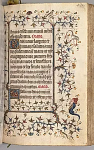 Hours of Charles the Noble, King of Navarre (1361-1425): fol. 210r, Text by Master of the Brussels Initials and Associates (French)