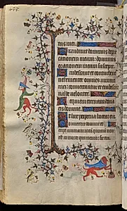 Hours of Charles the Noble, King of Navarre (1361-1425): fol. 213v, Text by Master of the Brussels Initials and Associates (French)