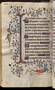 Hours of Charles the Noble, King of Navarre (1361-1425): fol. 214v, Text by Master of the Brussels Initials and Associates (French)