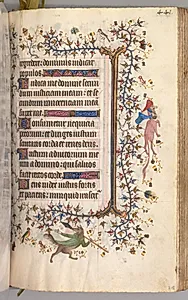 Hours of Charles the Noble, King of Navarre (1361-1425): fol. 215r, Text by Master of the Brussels Initials and Associates (French)