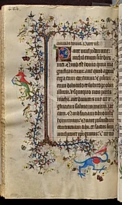 Hours of Charles the Noble, King of Navarre (1361-1425): fol. 216v, Text by Master of the Brussels Initials and Associates (French)