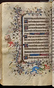 Hours of Charles the Noble, King of Navarre (1361-1425): fol. 220v, Text by Master of the Brussels Initials and Associates (French)