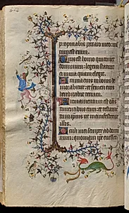 Hours of Charles the Noble, King of Navarre (1361-1425): fol. 221v, Text by Master of the Brussels Initials and Associates (French)