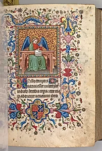 Hours of Charles the Noble, King of Navarre (1361-1425): fol. 25a, St. Matthew
