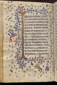 Hours of Charles the Noble, King of Navarre (1361-1425): fol. 25v, Text by Master of the Brussels Initials and Associates (French)