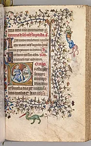 Hours of Charles the Noble, King of Navarre (1361-1425): fol. 260v, St. John the Baptist by Master of the Brussels Initials and Associates (French)