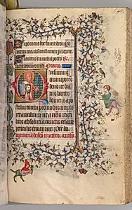 Hours of Charles the Noble, King of Navarre (1361-1425): fol. 267r, St. Bartholomew by Master of the Brussels Initials and Associates (French)