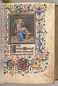 Hours of Charles the Noble, King of Navarre (1361-1425): fol. 27r, St. Mark by Master of the Brussels Initials and Associates (French)