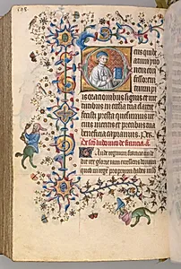 Hours of Charles the Noble, King of Navarre (1361-1425): fol. 293v, St. Yoon by Master of the Brussels Initials and Associates (French)