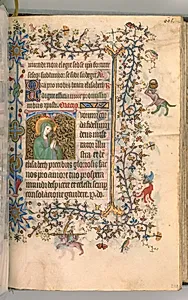 Hours of Charles the Noble, King of Navarre (1361-1425): fol. 297r, St. Elizabeth by Master of the Brussels Initials and Associates (French)