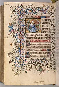 Hours of Charles the Noble, King of Navarre (1361-1425): fol. 298v, St. Lucy by Master of the Brussels Initials and Associates (French)
